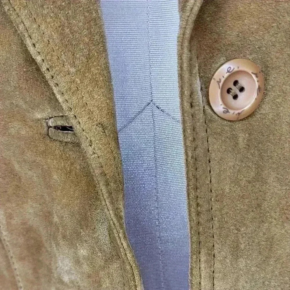 I.e Tan Genuine Leather Suede Jacket Leather Jacket Edgy Womens Size Unknown - Picture 2 of 11